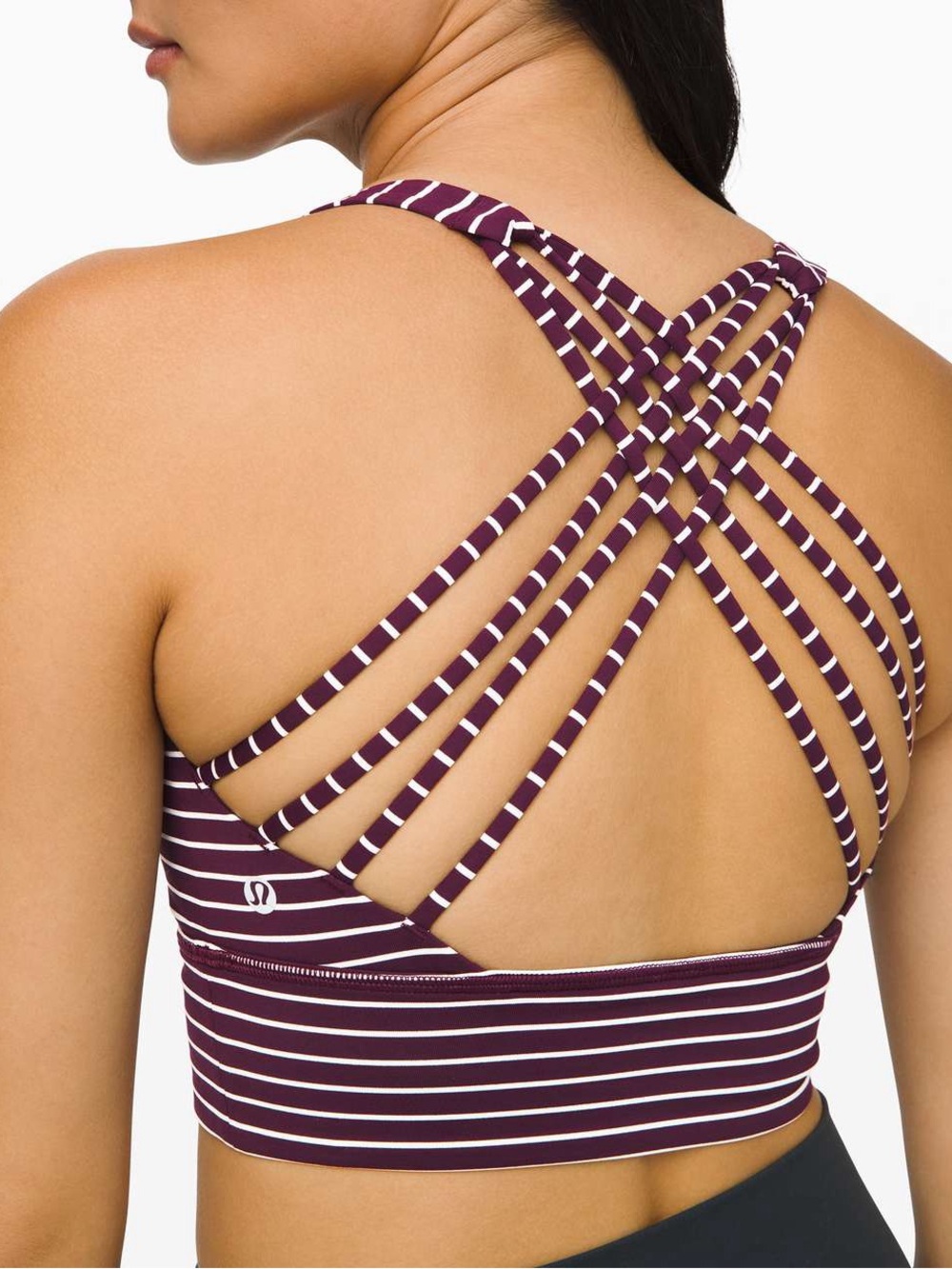 lululemon striped long line bra size 8